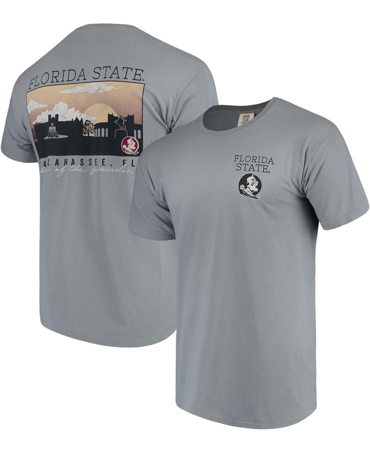 Men'sFlorida State Seminoles Comfort Colors Campus Scenery T-shirt - Gray