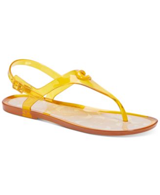 yellow coach sandals