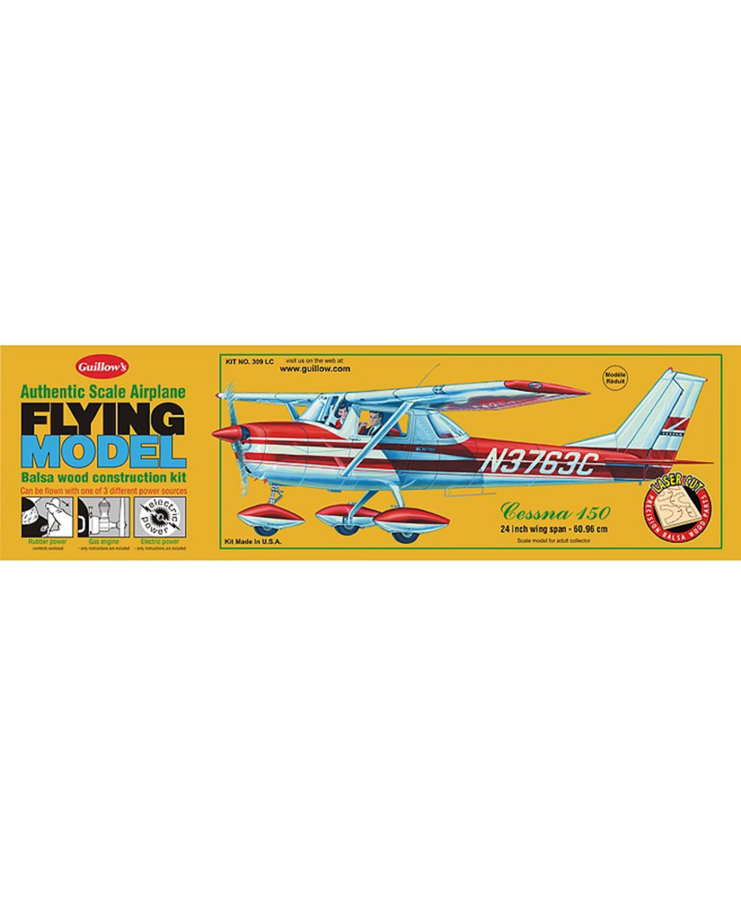 Детские конструкторы Guillow's Cessna 150 Laser Cut Model Kit — фото 1