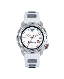 Unisex PFG Backcaster White, Gray Silicone Strap Watch, 43mm