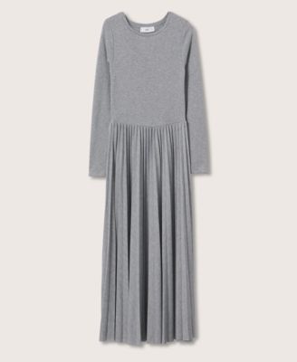 MANGO Women's Pleated Knitted Dress - Macy's