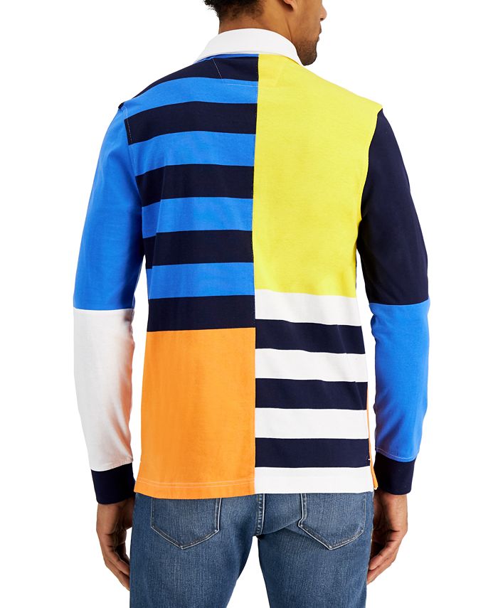 Club Room Men's RegularFit Colorblocked Stripe Rugby Shirt, Created