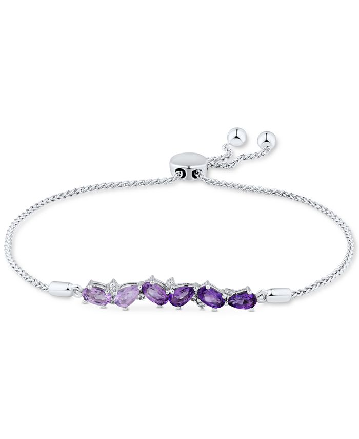 Macy's Amethyst (1-1/5 ct. t.w.) & White Topaz (1/20 ct. t.w.) Ombré ...