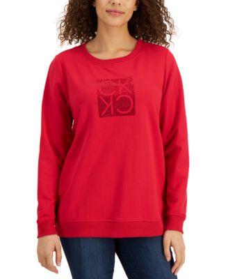 Calvin Klein - Rhinestone Reflected Logo Sweatshirt