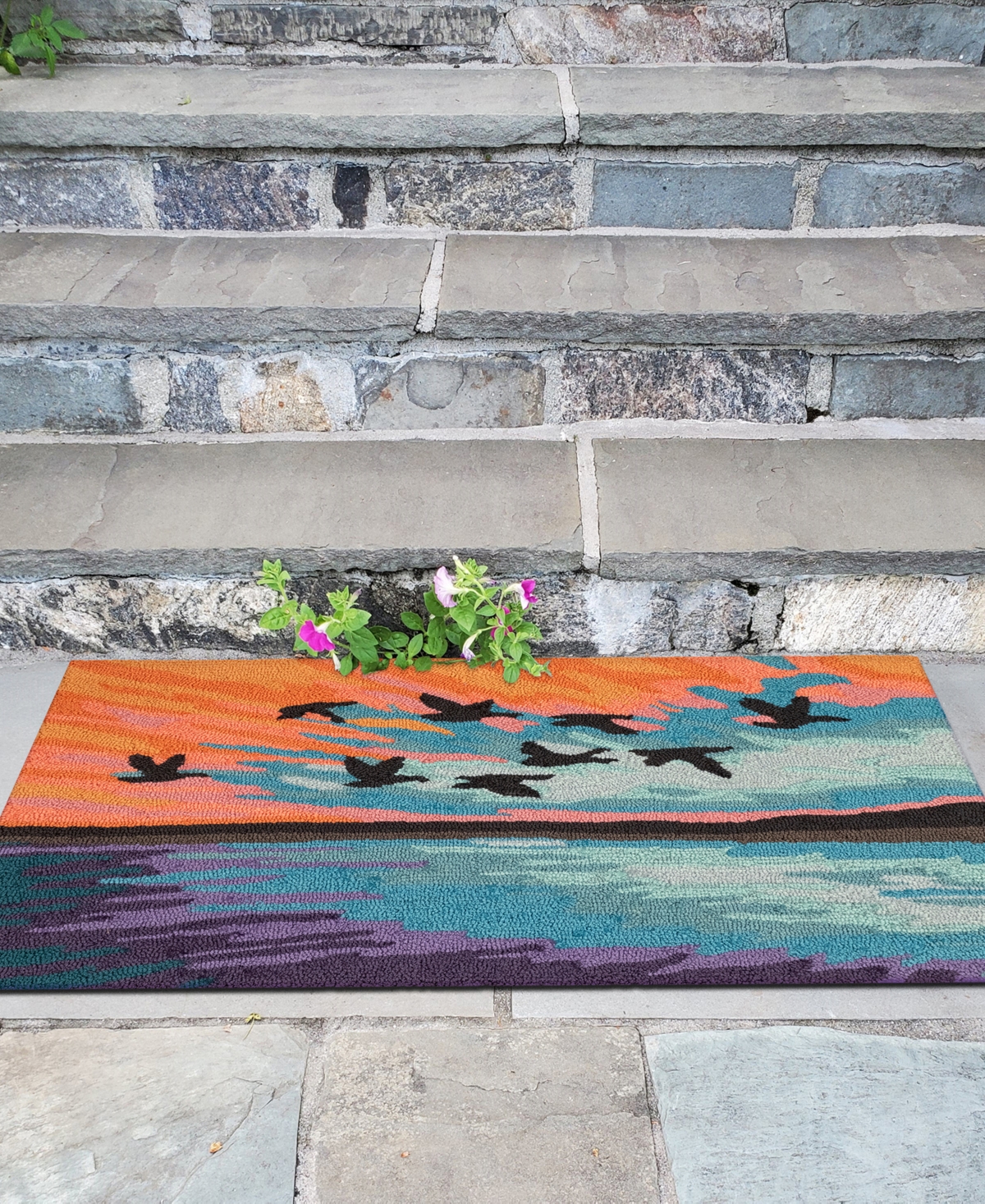 Liora Manne' Frontporch Flock Outdoor Area Rug