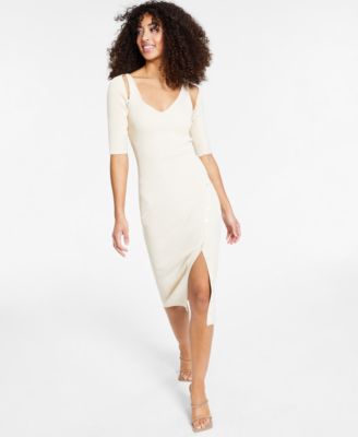 cream sweater dress