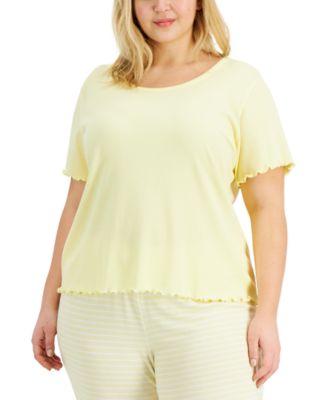 Jenni - Plus Size Lettuce-Edge Ribbed Sleep T-Shirt