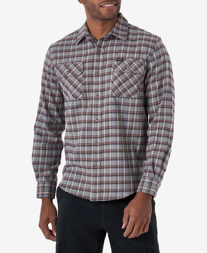 Wrangler Mens Long Sleeve Epic Soft Flannel Shirt Macys 