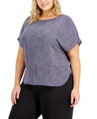 Anne Klein - Plus Size Printed Short-Sleeve Top