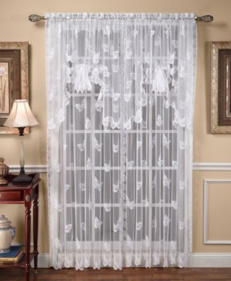 Saturday Knight - Butterflies Lace 56" x 38" Swag Valance