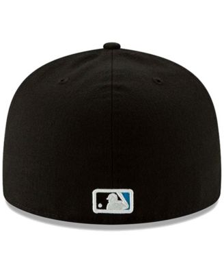 Men's Miami Marlins Black On-Field Authentic Collection 59FIFTY Fitted Hat