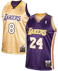 Men's Kobe Bryant Gold-Tone,Purple Los Angeles Lakers Authentic Reversible Jersey