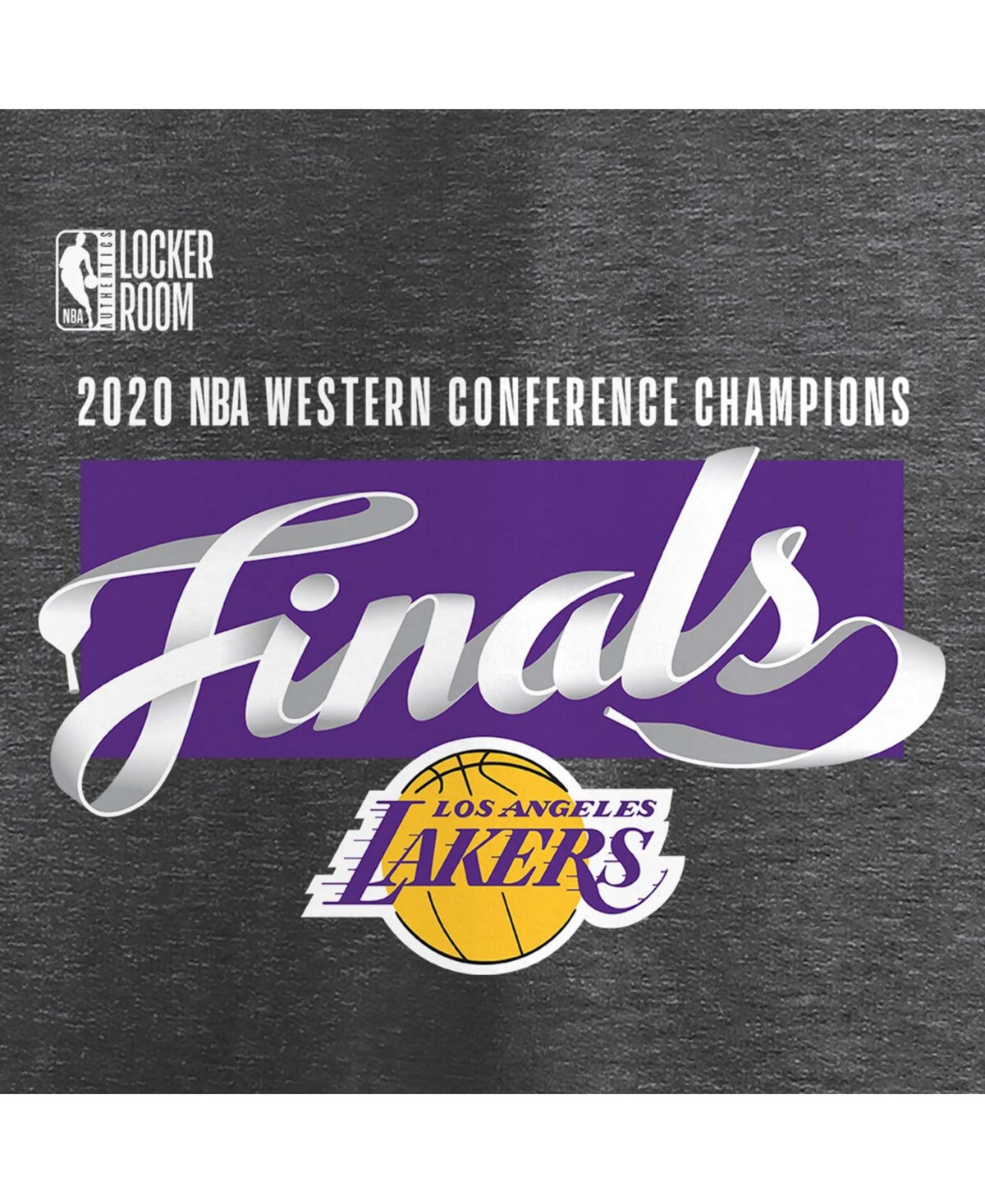 Women'sLos Angeles Lakers 2020 Western Conference Champions Locker Room V-Neck T-shirt - Heathered Charcoal
