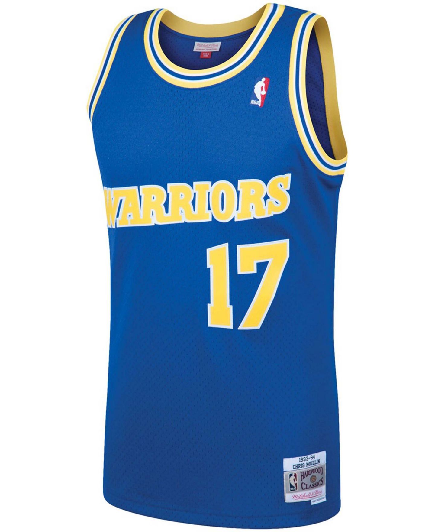 Мужской топ Mitchell & Ness Chris Mullin Royal Golden State Warriors 1993-94 Hardwood Classics Swingman Player Jersey — фото 3