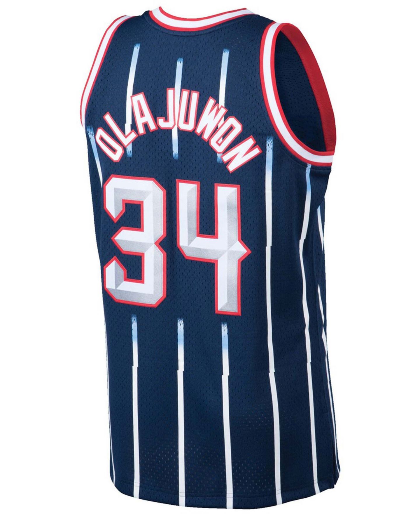 Мужской топ Mitchell & Ness Hakeem Olajuwon Navy Houston Rockets 1996-97 Hardwood Classics Swingman Jersey — фото 4
