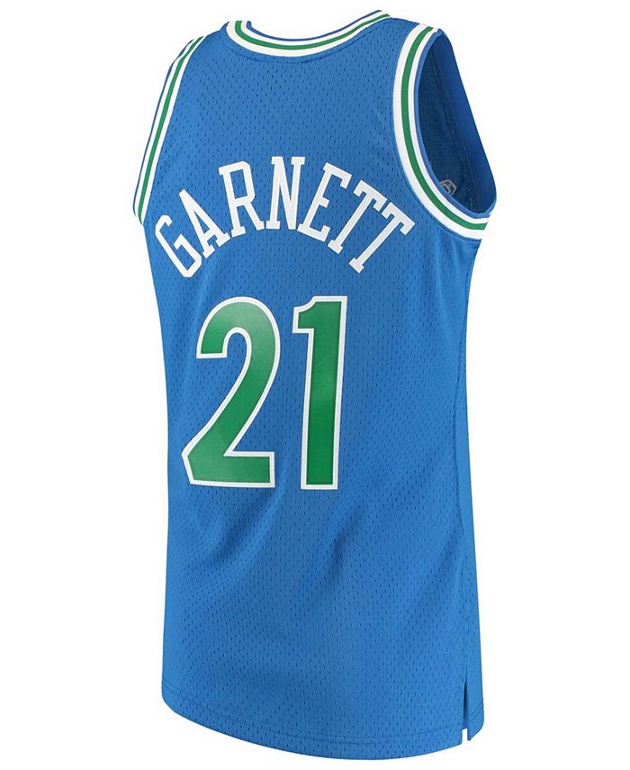 Men's Mitchell & Ness Kevin Garnett Black/Blue Minnesota Timberwolves  Hardwood Classics 1995-96 Split Swingman Jersey