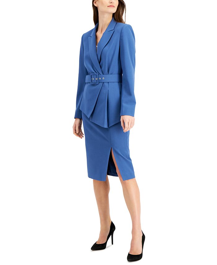 Tahari ASL Belted Wrap Skirt Suit & Reviews - Wear to Work - Women - Macy's