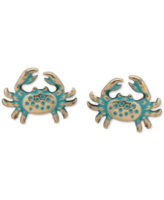 Anne Klein - Gold-Tone Crab Button Earrings