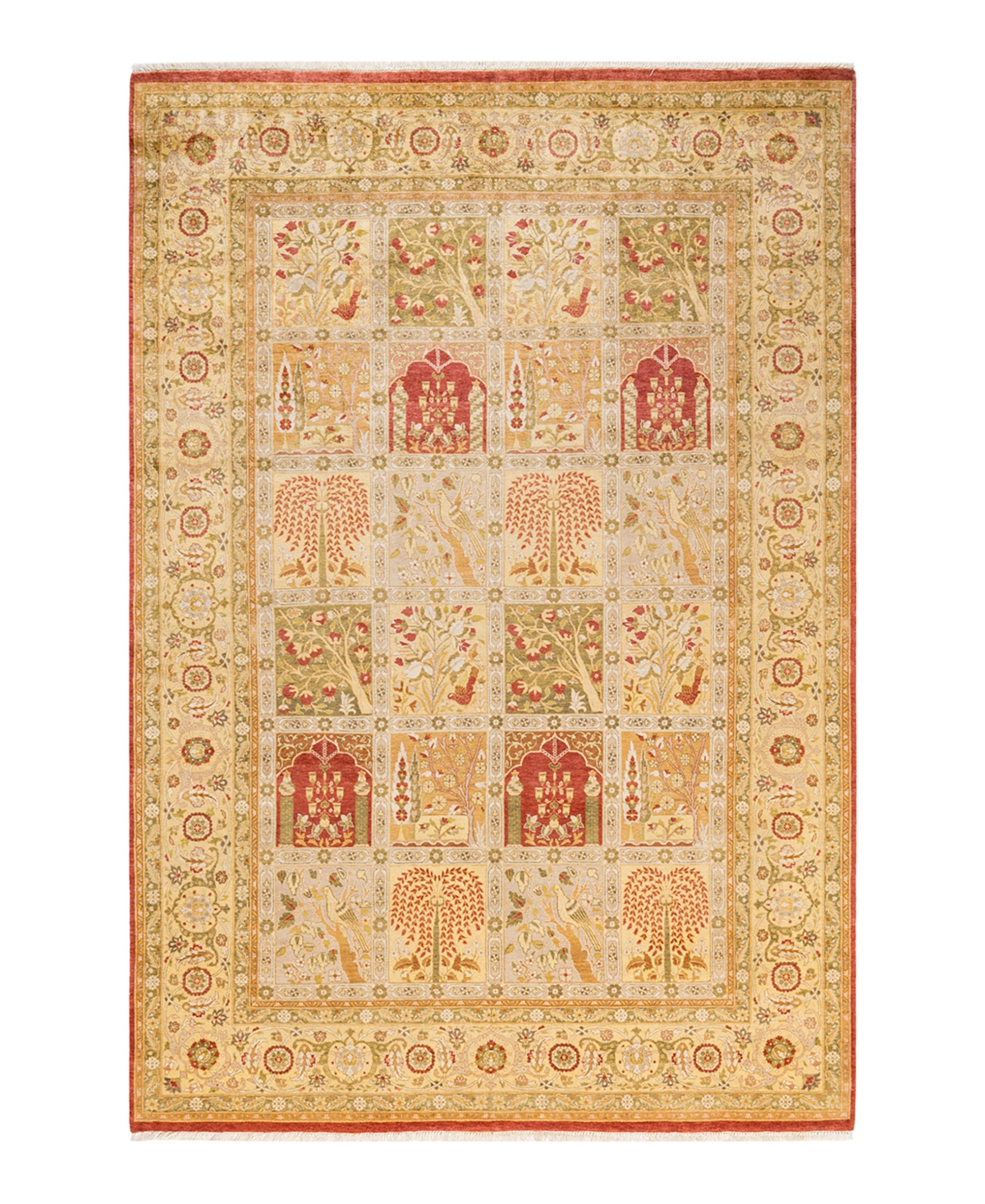 Closeout! Adorn Hand Woven Rugs Mogul M1381 6'1in x 9' Area Rug - Orange