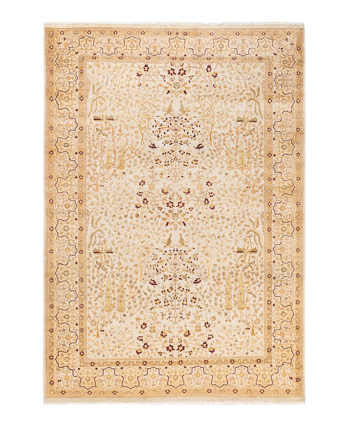 Closeout! Adorn Hand Woven Rugs Mogul M1422 6'1in x 9' Area Rug - Ivory