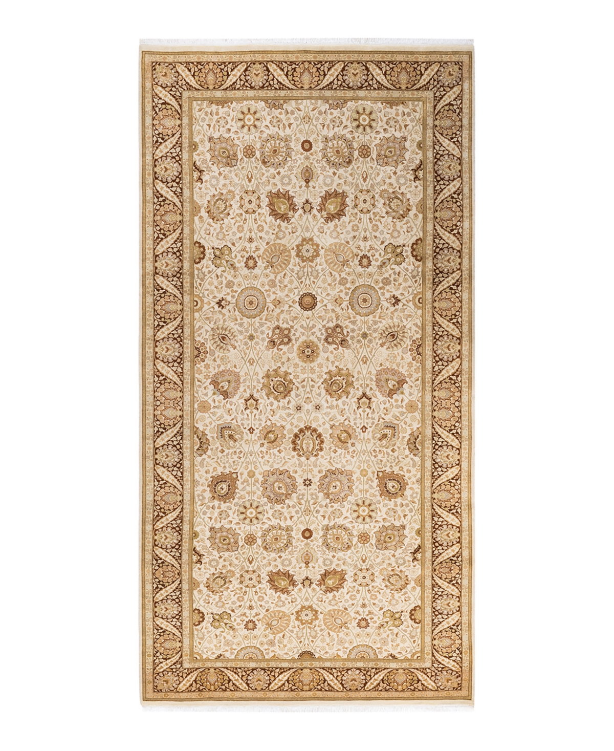 Closeout! Adorn Hand Woven Rugs Mogul M1567 6'4in x 12'9in Runner Area Rug - Ivory