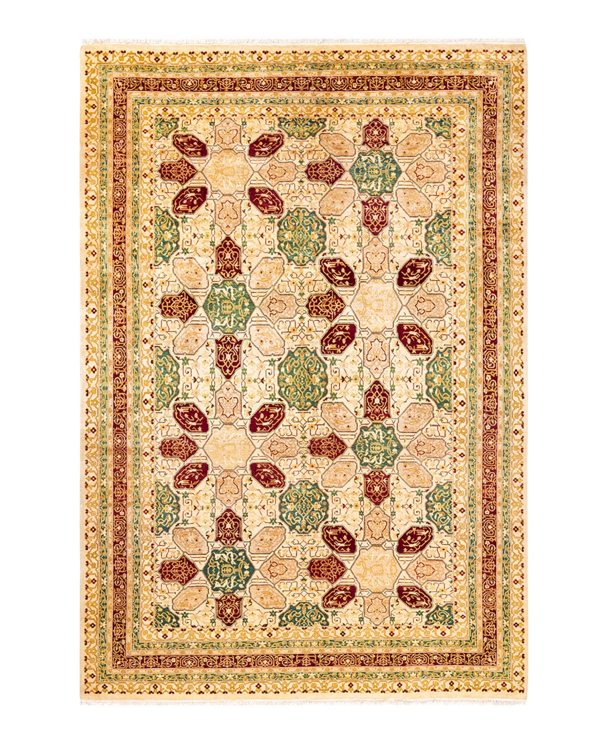 Closeout! Adorn Hand Woven Rugs Mogul M1404 6'2in x 9'3in Area Rug - Ivory