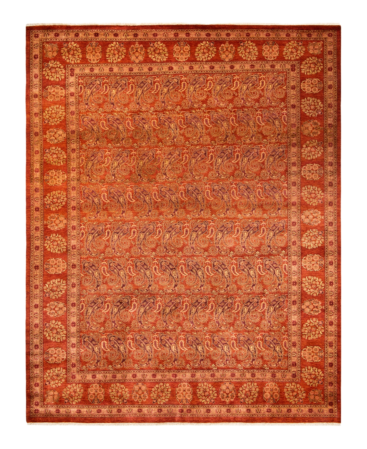 Closeout! Adorn Hand Woven Rugs Eclectic M1420 9'2in x 11'10in Area Rug - Orange