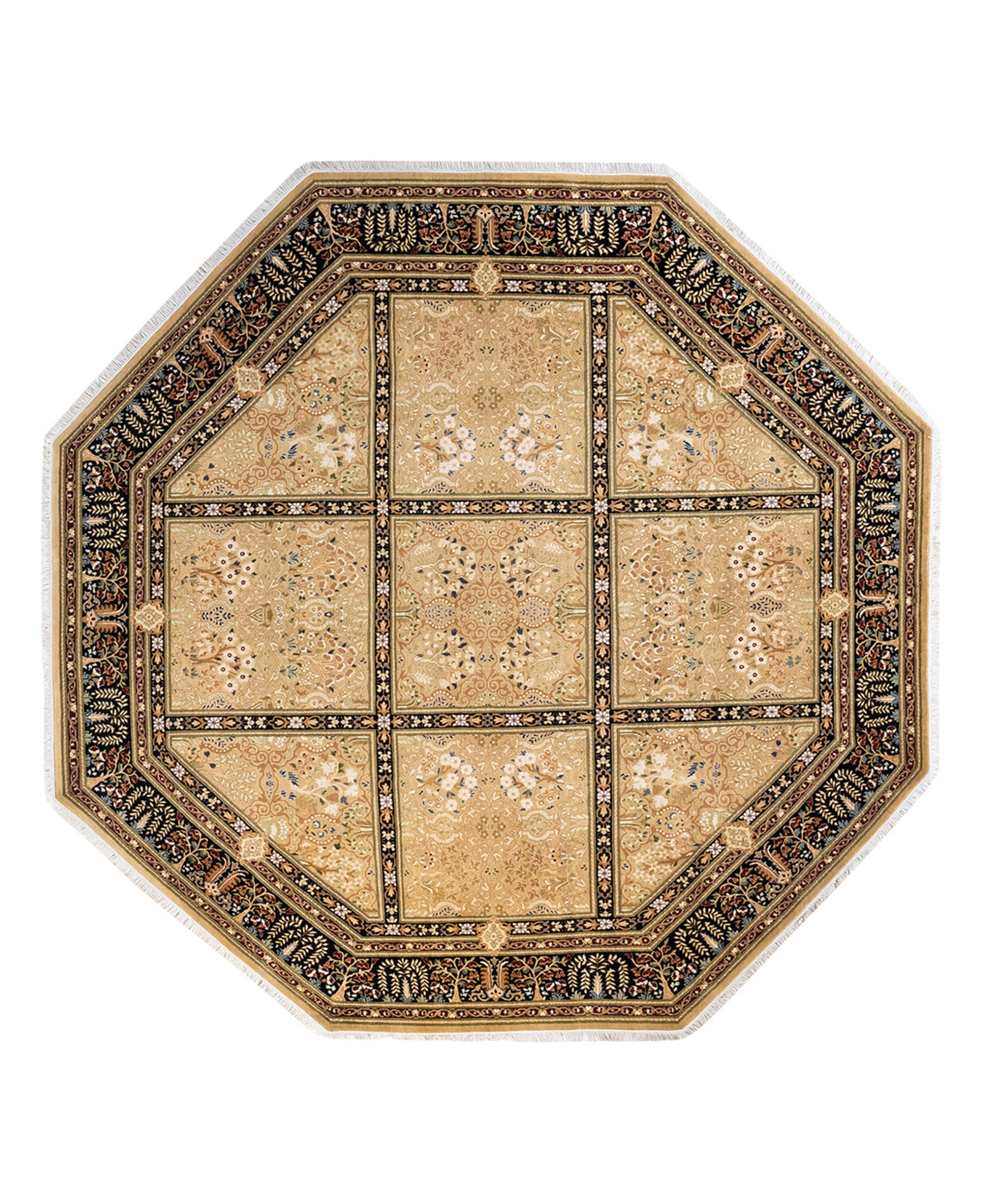 Closeout! Adorn Hand Woven Rugs Mogul M1506 9'1in x 9'1in Octagon Area Rug - Yellow