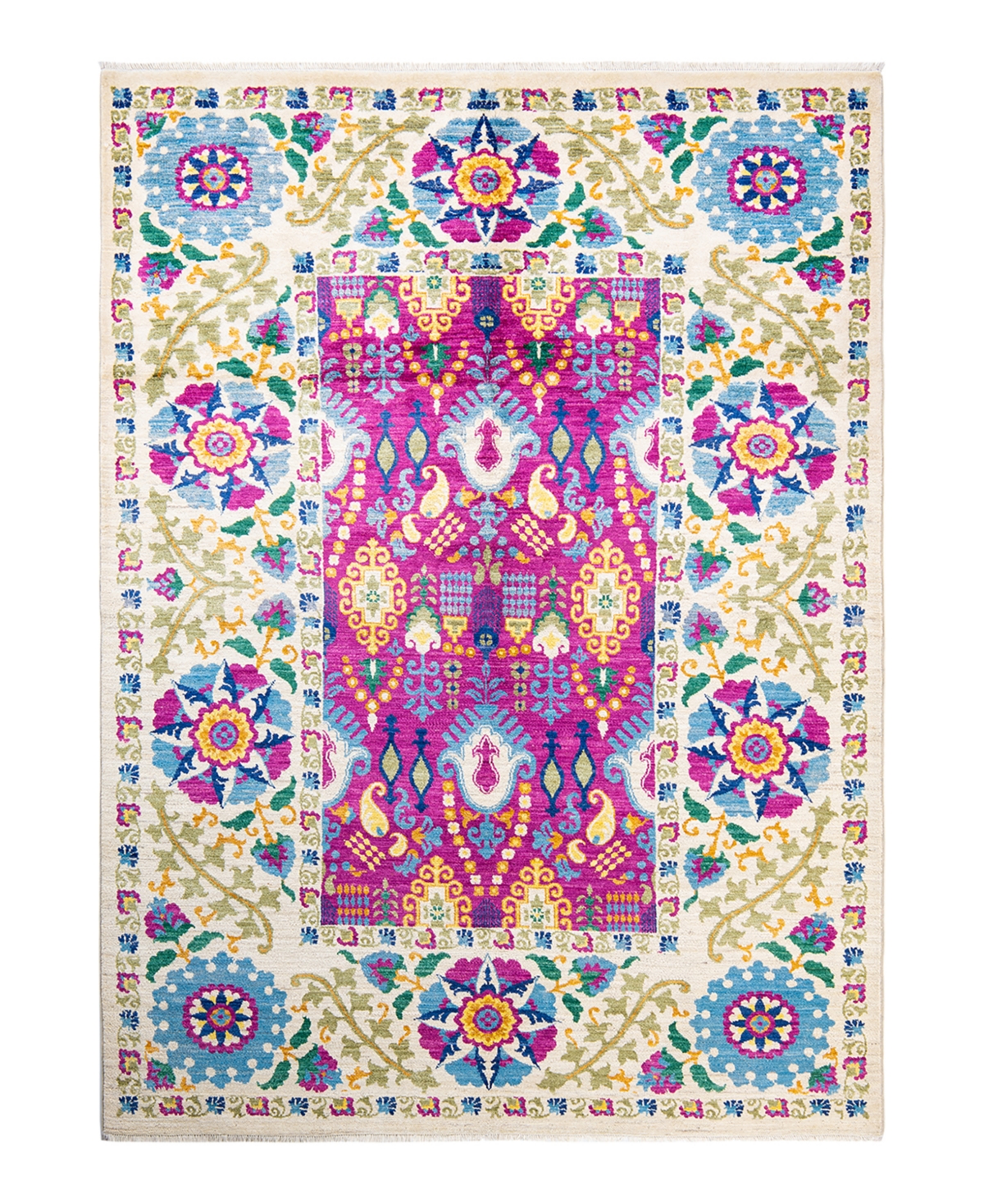 Adorn Hand Woven Rugs Suzani M1830 6'1in x 8'5in Area Rug - Purple