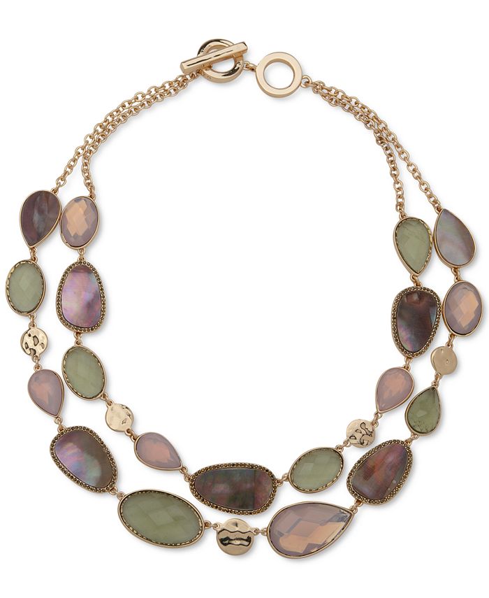 Anne Klein Gold Tone Multi Stone Two Row 17