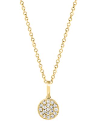 EFFY&reg; Diamond Pav&eacute; Cluster 18" Pendant Necklace (1/10 ct. t.w.) in Sterling Silver or 14k Gold-Plated Sterling Silver