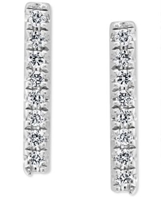 EFFY&reg; Diamond Bar Stud Earrings (1/20 ct. t.w.) in Sterling Silver or 14k Gold-Plated Sterling Silver