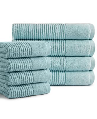 Martha Stewart Collection CLOSEOUT! Set of 3 Basket Weave Aqua-Striped Kitchen  Towels, Created for Macy's - Macy's