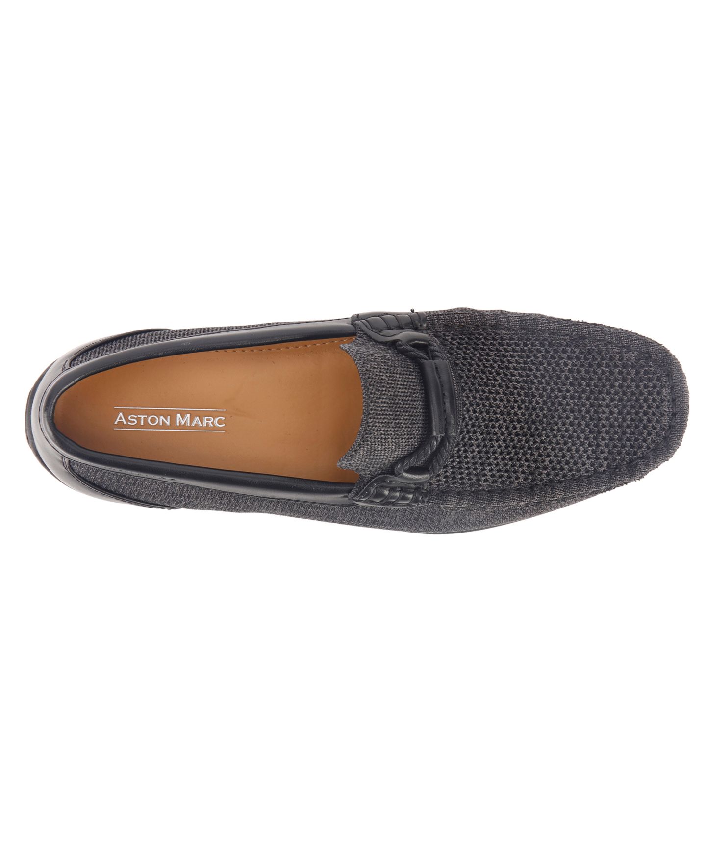 Мужские туфли Aston Marc Knit Lace-Strap Driving Loafer, цвет: Чёрный — фото 4