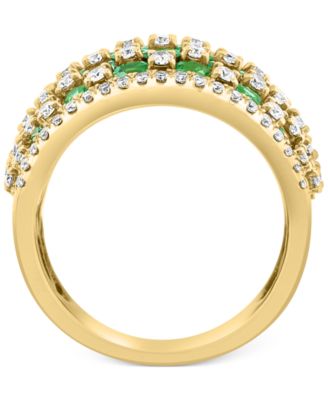 EFFY&reg; Emerald (3-3/4 ct. t.w.) & Diamond (1-1/5 ct. t.w.) Statement Ring in 14k Gold