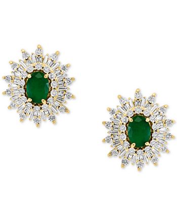EFFY Collection - Emerald (1-1/2 ct. t.w.) & Diamond (1/3 ct. t.w.) Stud Earrings in Earrings 14k Gold