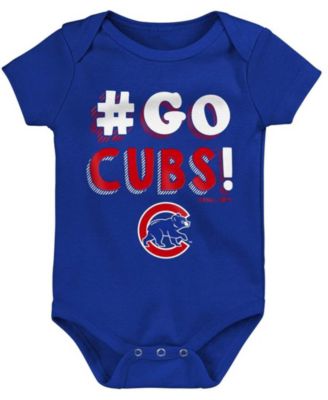 Infant Boys and Girls Royal, Red, Gray Chicago Cubs Born To Win Bodysuit Set, 3 Pack