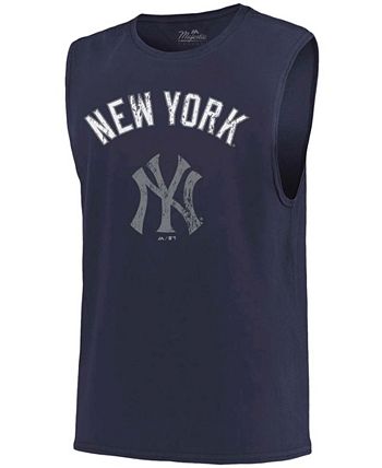 Men's Majestic Threads Navy New York Yankees Softhand Muscle Tank Top