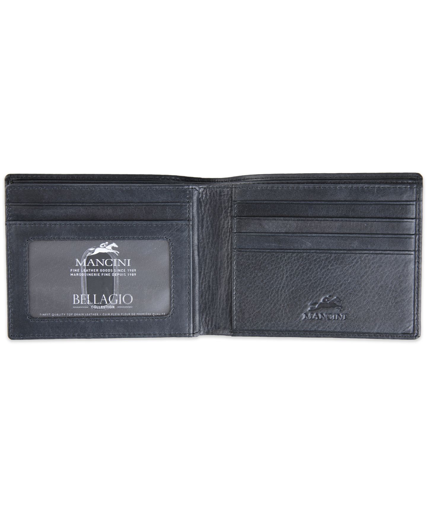 Мужской кошелёк Mancini Bellagio Collection Center Wing Billfold Wallet, цвет: Чёрный — фото 3