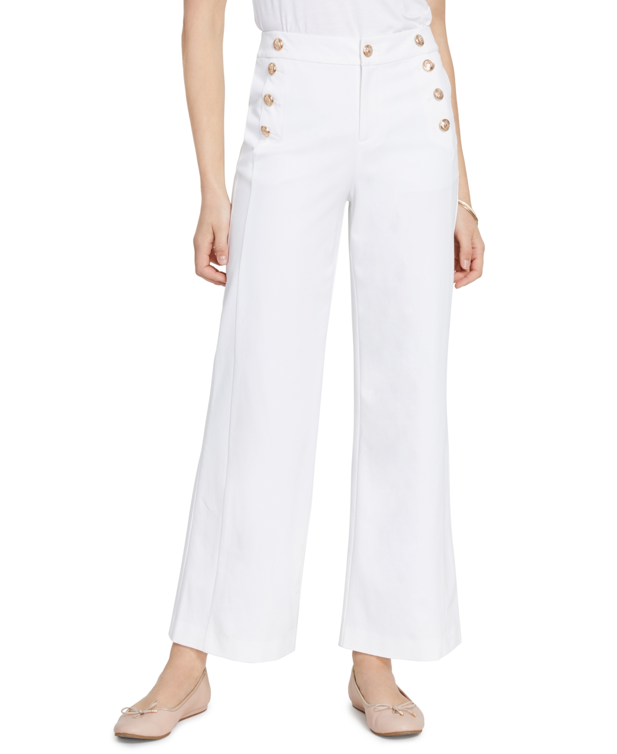 Charter Club Women's Wide-leg Sailor Pants, Created For Macy's In Bright White