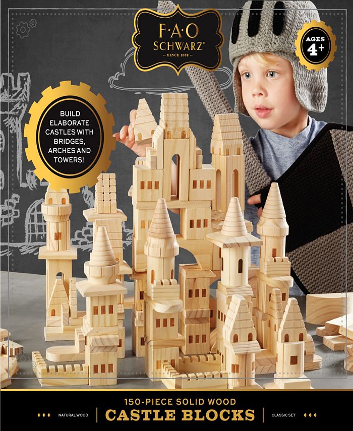 FAO Schwarz Wooden Castle Building Blocks Set, 150 Piece Macy's