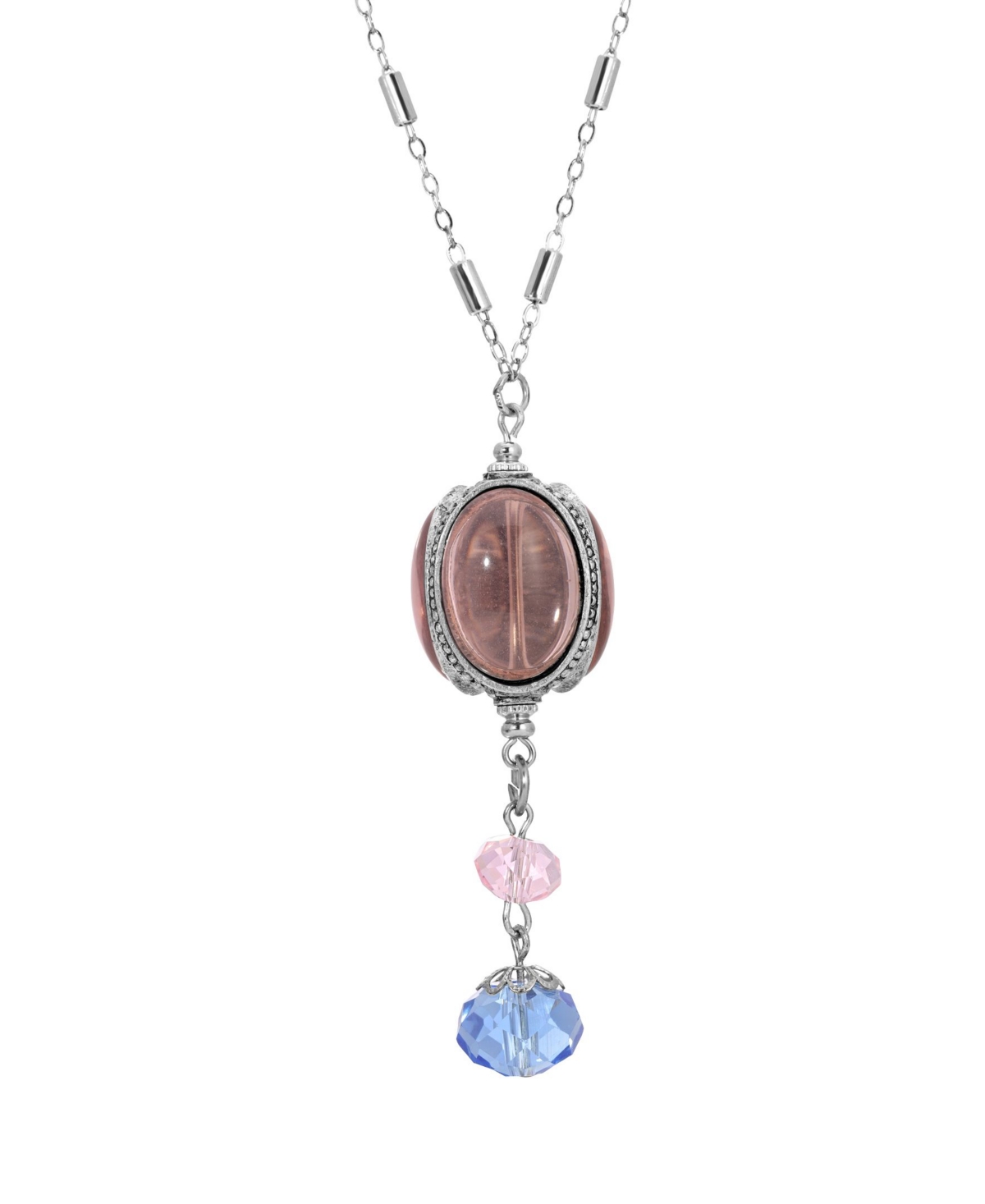 2028 Spinner Drop Necklace In Pink