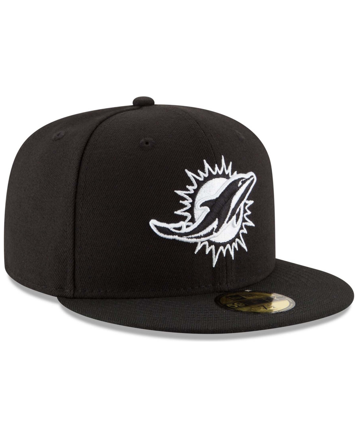 Shop New Era Men's Miami Dolphins B-dub 59fifty Fitted Cap In Black