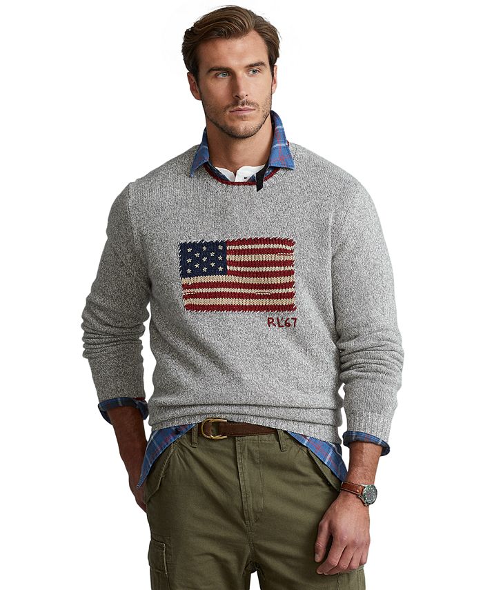 Polo Ralph Lauren Men's Big & Tall Marled Flag Sweater & Reviews - Sweaters  - Men - Macy's