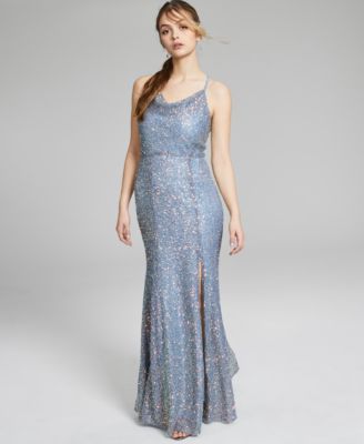 macys light blue prom dress