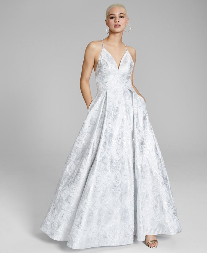 B Darlin Juniors' Jacquard Gown, Created for Macy's - Macy's