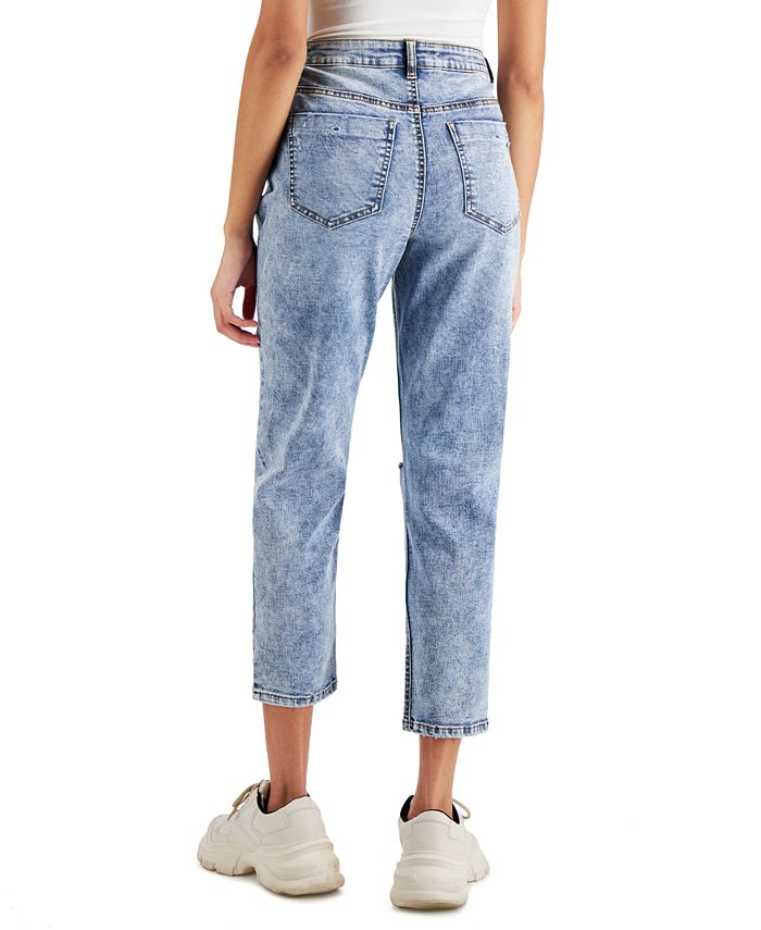 Vanilla Star Juniors' Ripped ButtonFly Boyfriend Jeans Macy's
