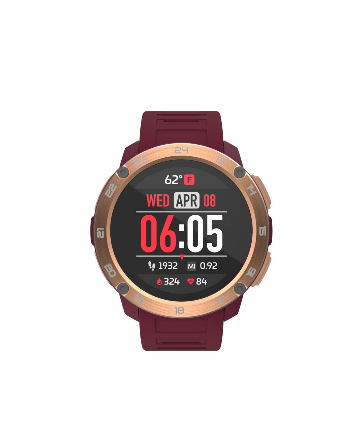iTouch Unisex Explorer 3 Merlot Silicone Strap Smartwatch 46.5 mm