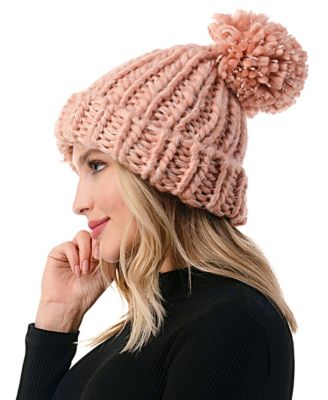 Women's Luxe Chunky Knit Pom Cuffed Beanie
