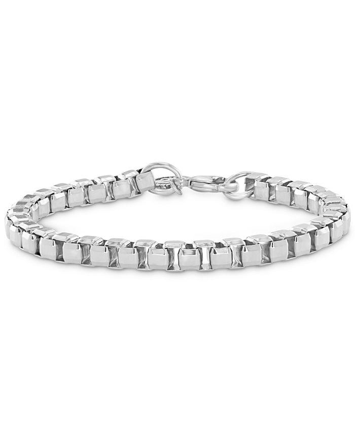 EFFY Collection EFFY® Men's Box Link Chain Bracelet in Sterling Silver Macy's